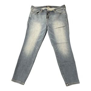 Torrid Premium Jeans Womens Plus 22R Blue Light Wash Skinny Faded Denim Zip Fly